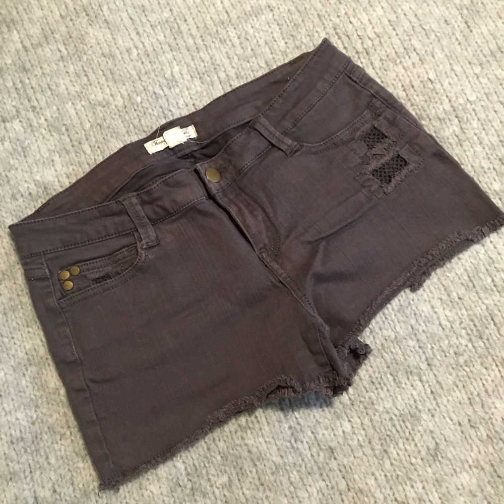 Forever 21 Grey Jean Short Shorts